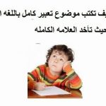 كيفيه كتابه موضوع تعبير باللغه العربيه